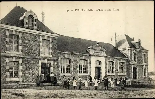 Ak Port Bail Portbail Manche, Mädchenschule