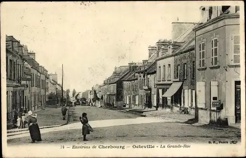 Ak Cherbourg Octeville Manche, La Grande Rue