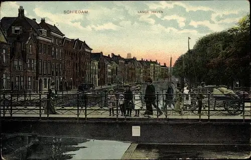 Ak Schiedam Südholland Niederlande, Lange Haven
