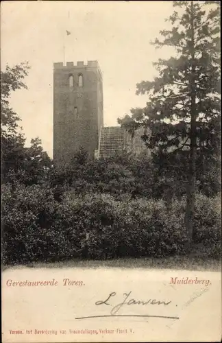 Ak Muiderberg Muiden Nordholland Niederlande, Restaurierter Turm