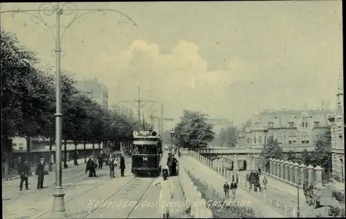 Ak Rotterdam Südholland Niederlande, Straßenpartie, Straßenbahn