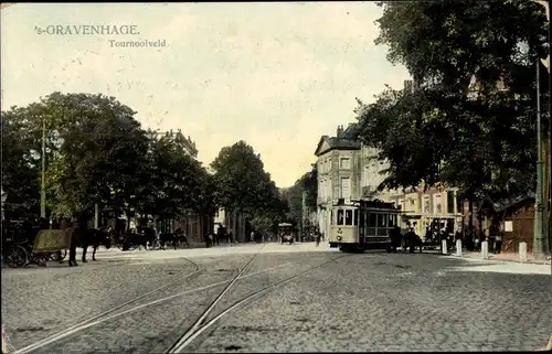 Ak 's Gravenhage Den Haag Südholland, Tournooiveld, Straßenbahn