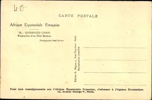 Ak Oubangui Chari Zentralafrikanische Republik, Funerailles d&#39;un Chef Boubou