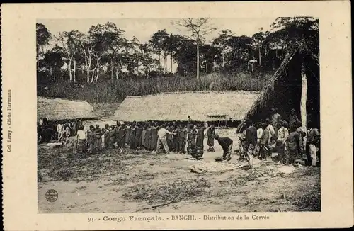 Ak Banghi Republik Kongo Französisch-Kongo, Corvée-Vertrieb