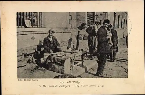 Ak Thessaloniki Griechenland, Le Marchand de Pastèques