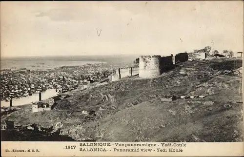 Ak Saloniki Griechenland, Panoramablick, Yedi Koule