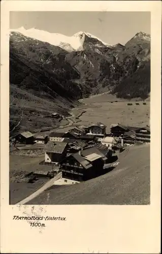 Ak Bad Hintertux Tirol, Gesamtansicht, Gebirgszug