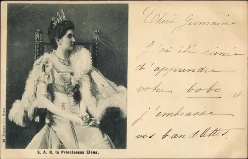 Ak Elena von Montenegro, Königin von Italien, Portrait