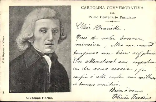 Ak Italienischer Schriftsteller Giuseppe Parini, Portrait