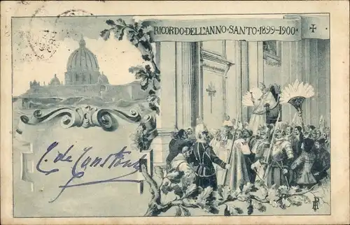 Ak Ricordo dell'Anno Santo 1899 1900, Papst