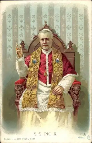 Litho Papst Pius X., Giuseppe Melchiorre Sarto, Portrait