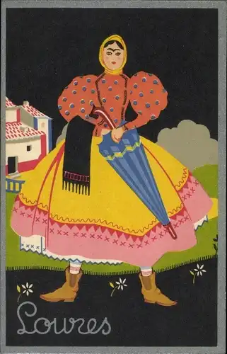 Ak Portugal, Saloia, Frau in Volkstracht