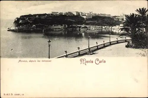 Ak Monte-Carlo Monaco, Von den Terrassen