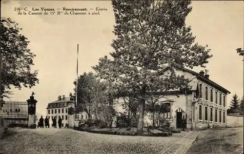 Ak Remiremont Lothringen Vogesen, Entree de la Caserne du 15e Bataillon de Chasseurs a pied