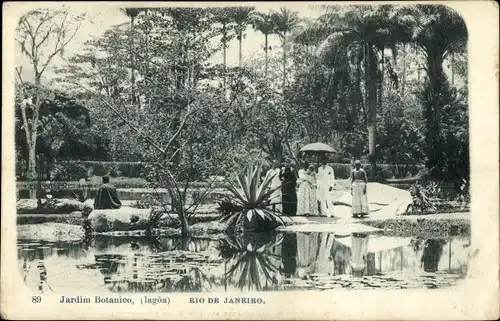 Ak Rio de Janeiro Brasilien, Jardim Boranico, lagoa