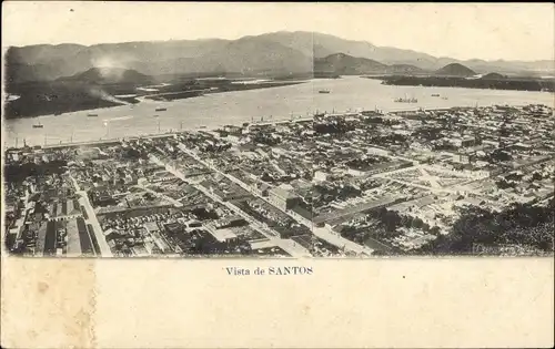 Ak Santos Brasilien, Gesamtansicht