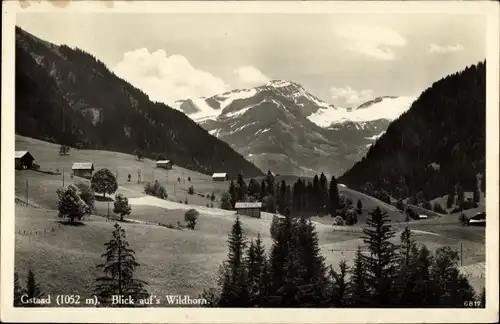 Ak Gstaad Saanen Kanton Bern, Blick auf Wildhorn