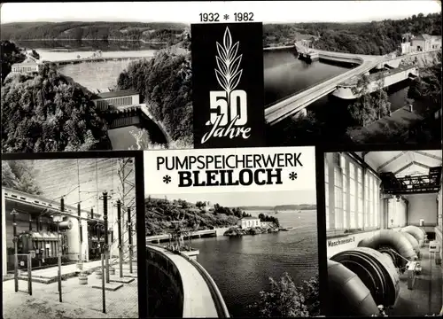 Ak Saalfeld an der Saale Thüringen, 50 Jahre Pumpspeicherwerk Bleiloch