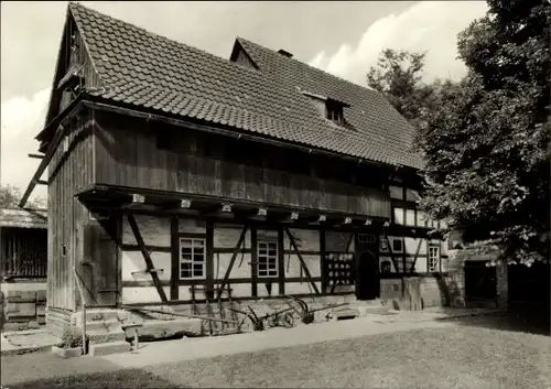Ak Rudolstadt in Thüringen, Volkskundemuseum Thür. Bauernhäuser, Unterhaseler Haus