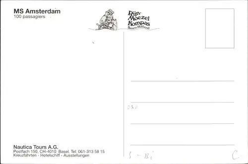 Ak Schiff MS Amsterdam, Rheinfahrt