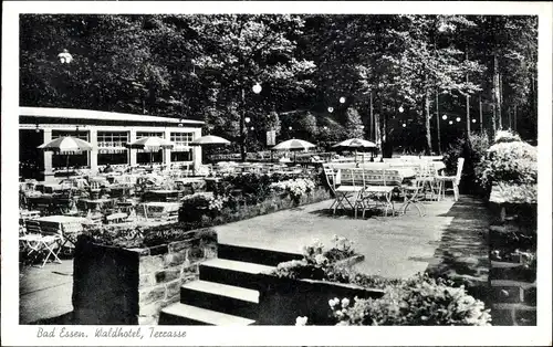 Ak Bad Essen in Niedersachsen, Kurhaus Waldhotel, Terrasse