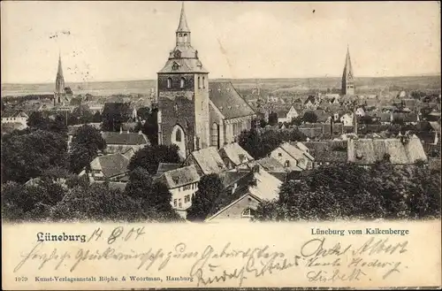 Ak Lüneburg in Niedersachsen, Blick vom Kalkberge auf die Stadt