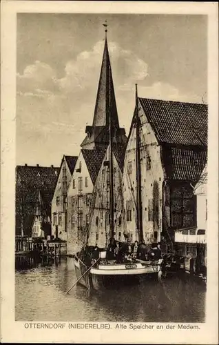 Ak Otterndorf an der Niederelbe, Alte Speicher an der Medem
