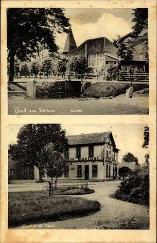 Ak Steinau in Niedersachsen, Kirche, Gasthof W. Dock