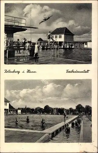 Ak Rotenburg in Hannover Rotenburg an der Wümme, Freibadanstalt