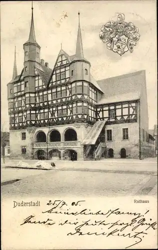 Ak Duderstadt im Eichsfeld, Rathaus, Wappen