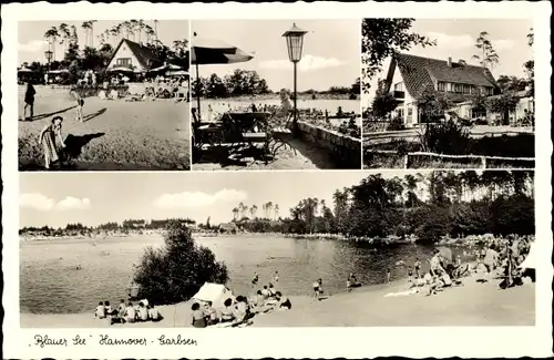 Ak Garbsen in Niedersachsen, Blauer See, Strandbad, Autorast