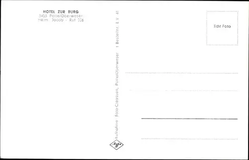 Ak Polle an der Weser, Hotel zur Burg, Speiseraum, Tresen