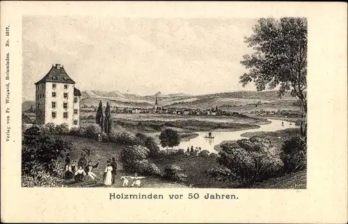 Ak Holzminden an der Weser, Ansicht um 1850