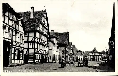 Ak Holzminden in Niedersachsen, alte Giebelhäuser