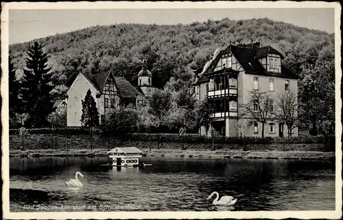 Ak Bad Sooden Allendorf, Schwanenteich, Villen, Wald