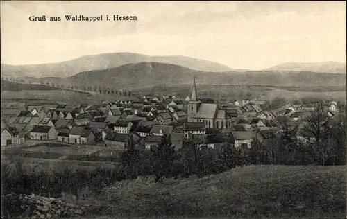 Ak Waldkappel in Hessen, Ortsansicht mit Kirche