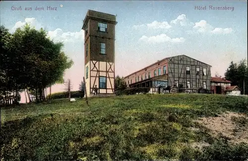 Ak Bad Sachsa am Harz, Hotel Ravensberg, Aussichtsturm