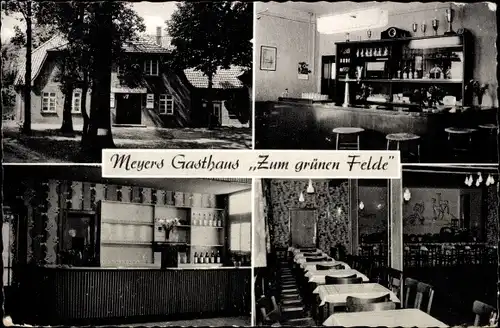 Ak Bötersen in Niedersachsen, Meyers Gasthaus Zum grünen Felde, Bar, Speiseraum