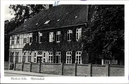 Ak Bleckede an der Elbe, Mittelschule