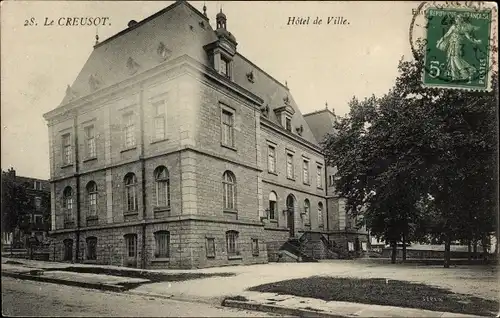 Ak Le Creusot Saône et Loire, Rathaus