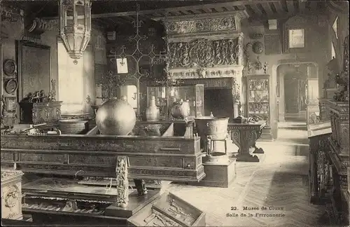 Ak Cluny Saône-et-Loire, Museum, Schmiedezimmer