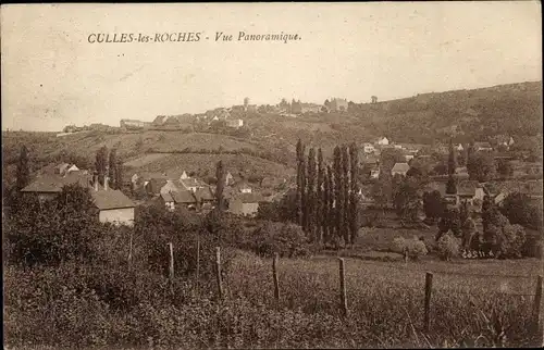 Ak Culles les Roches Saône et Loire, Panoramablick