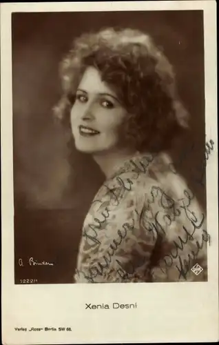 Ak Schauspielerin Xenia Desni, Portrait, Autogramm