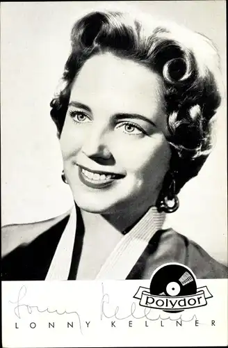 Ak Sängerin Lonny Kellner, Portrait, Autogramm, Polydor Schallplatten