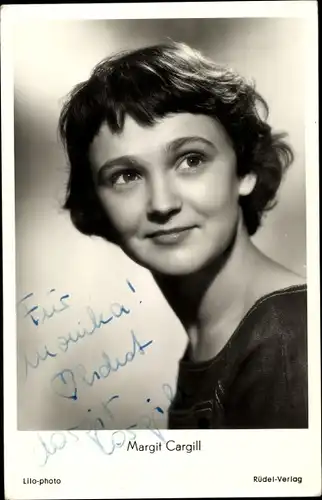 Ak Schauspielerin Margit Cargill, Portrait, Autogramm