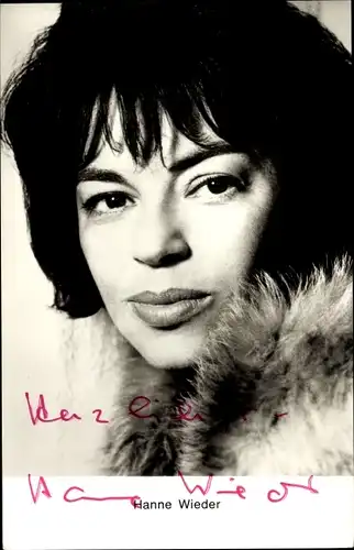 Ak Schauspielerin Hanne Wieder, Autogramm