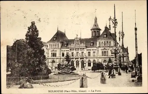 Ak Mulhouse Mulhouse Alsace Haut Rhin, La Poste