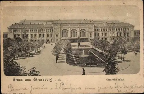 Ak Straßburg Straßburg Elsass Bas-Rhin, Bahnhof
