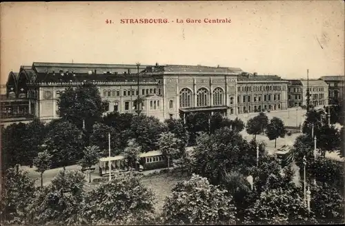 Ak Straßburg Straßburg Elsass Bas-Rhin, Hauptbahnhof