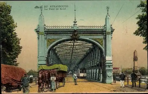 Ak Straßburg Straßburg Elsass Bas-Rhin, Le Pont de Kehl